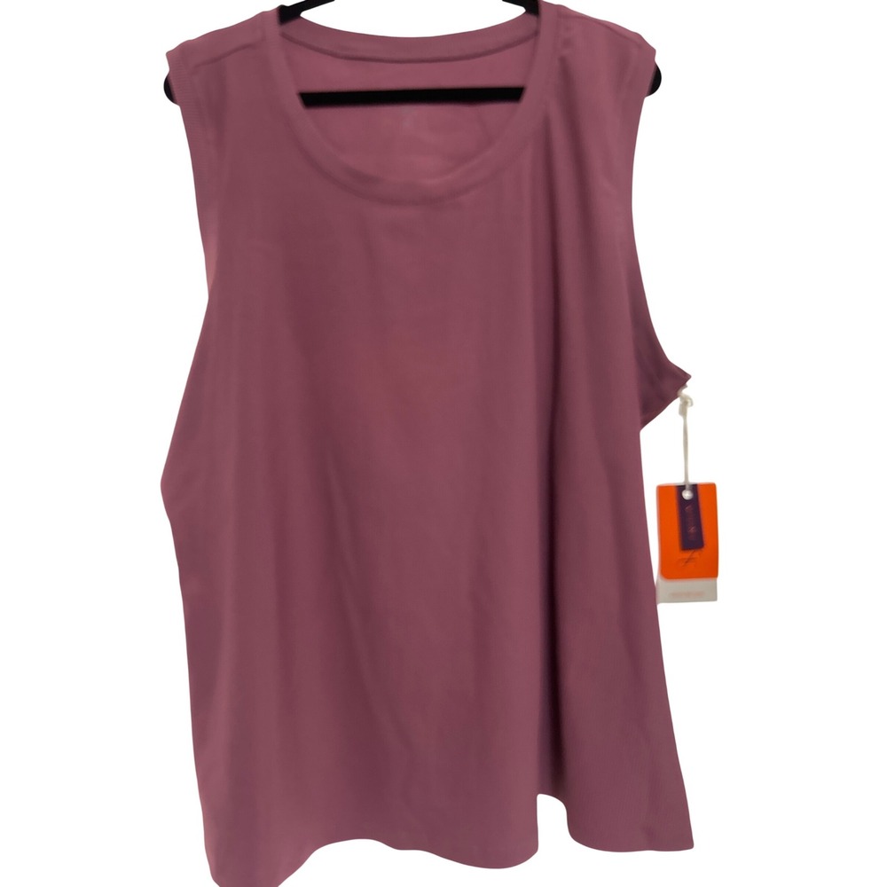 Freely Haven Rib Tank Mauve Plus Size 3X Racerback‎ Keyhole Activewear New